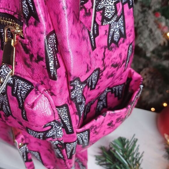 Faux Leather Firebird Pink Backpack